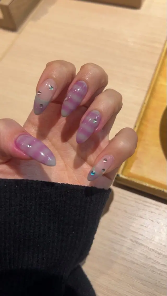 ネイル 韓国ネイル 持ち込み ニュアンスネイル ネイルチップ 冬ネイル LISA ANA.CHUOのネイルデザイン