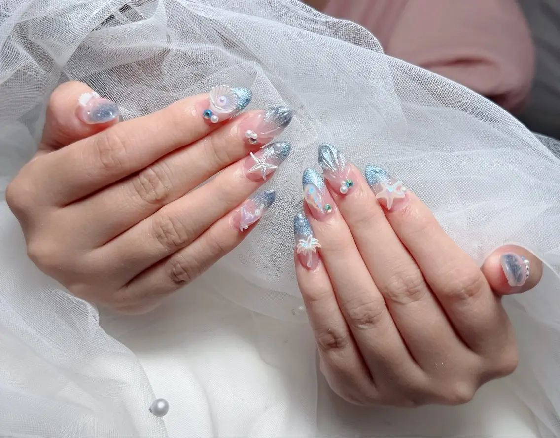 ネイル アートネイル 韓国ネイル 持ち込み ワンホンネイル ハンドネイル Lenie Nail Salonのネイルデザイン