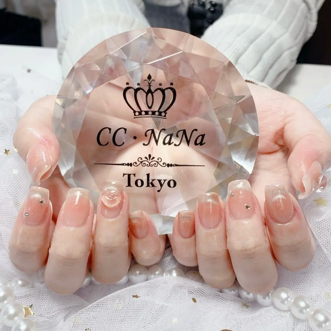 ネイル ハンドネイル 💎CC・NaNa 韓国風ネイル🌙Cのネイルデザイン