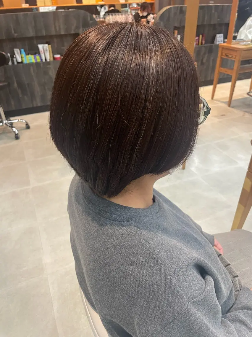 ミディアム カラー ブラウンカラー ヘアカラー 中嶋 玲奈のヘアスタイル