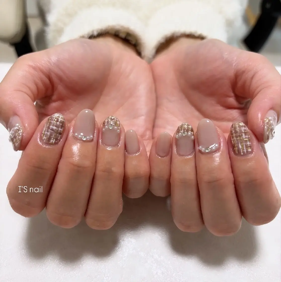 ネイル ツイードネイル ハンドネイル I'S nail 佐野のネイルデザイン
