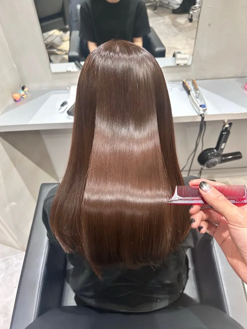 ロング カラー エクステ 艶髪×透明感カラー りなのヘアスタイル