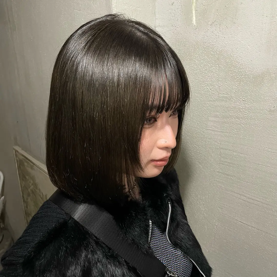 ミディアム ボブ 髪質改善 トリートメント カット maika (^^)。.:*☆のヘアスタイル