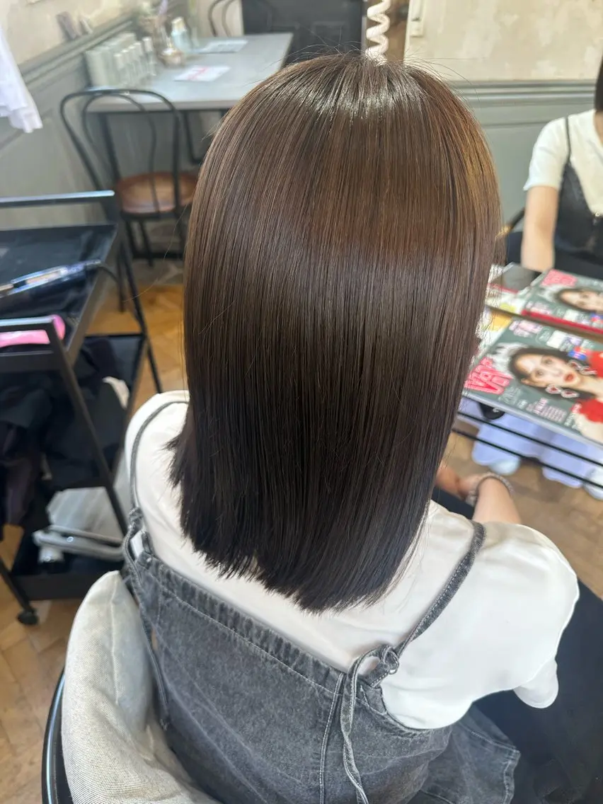 ミディアム ヘアカラー 暖色/暗髪カラー🎀 かのんのヘアスタイル