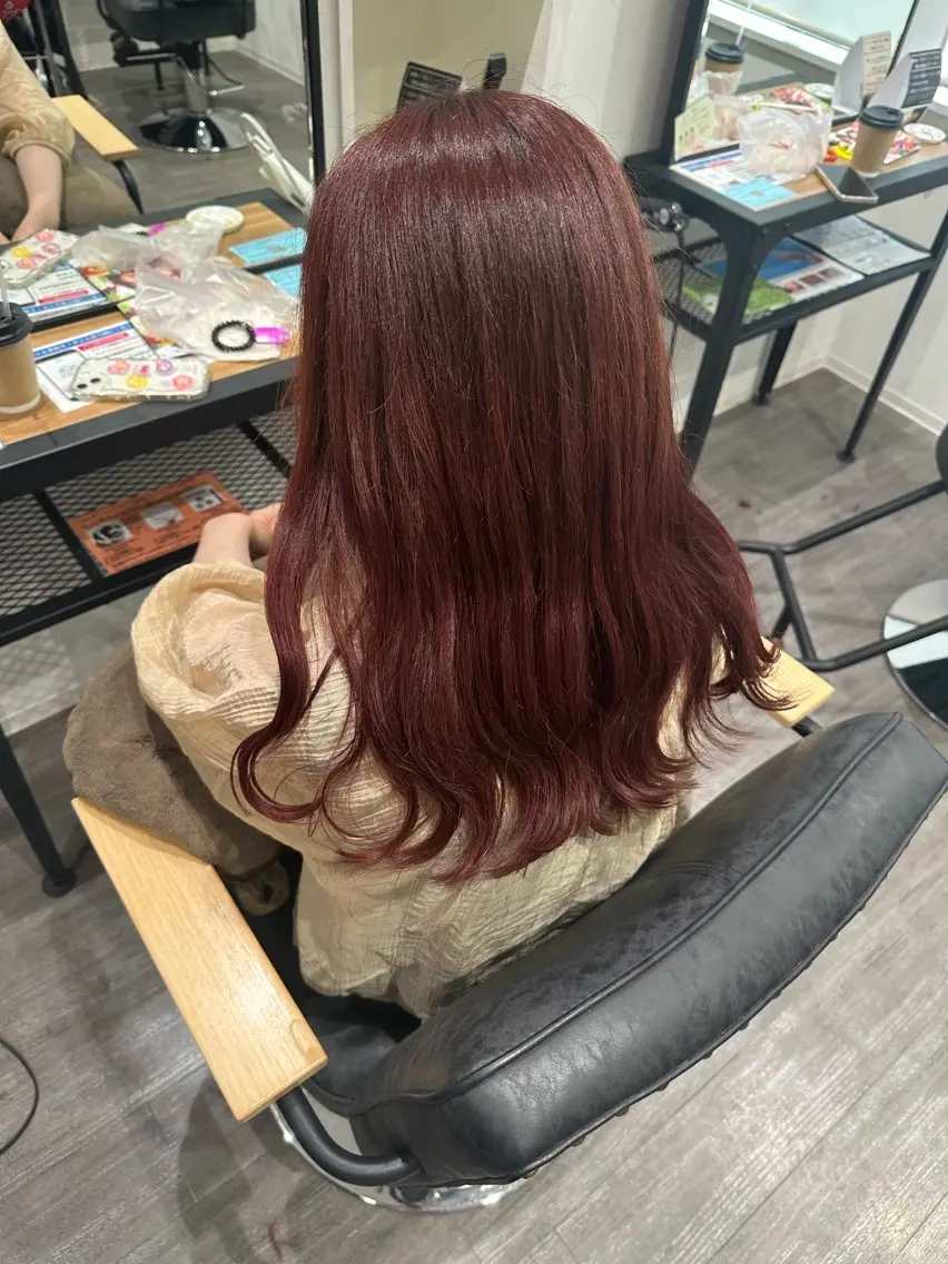セミロング カラー ブラウンカラー ピンクカラー ピンクブラウン カット ヘアカラー トリートメント 艶髪レイヤー上田 紗也🇰🇷💗のヘアスタイル