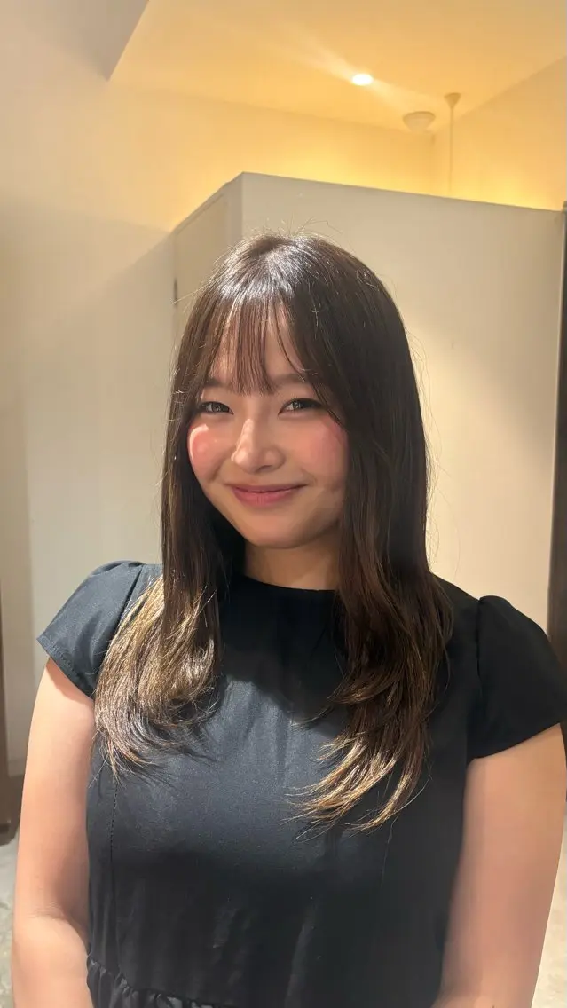 セミロング カラー 透明感カラー ヘアカラー トリートメント Dreap anのヘアスタイル