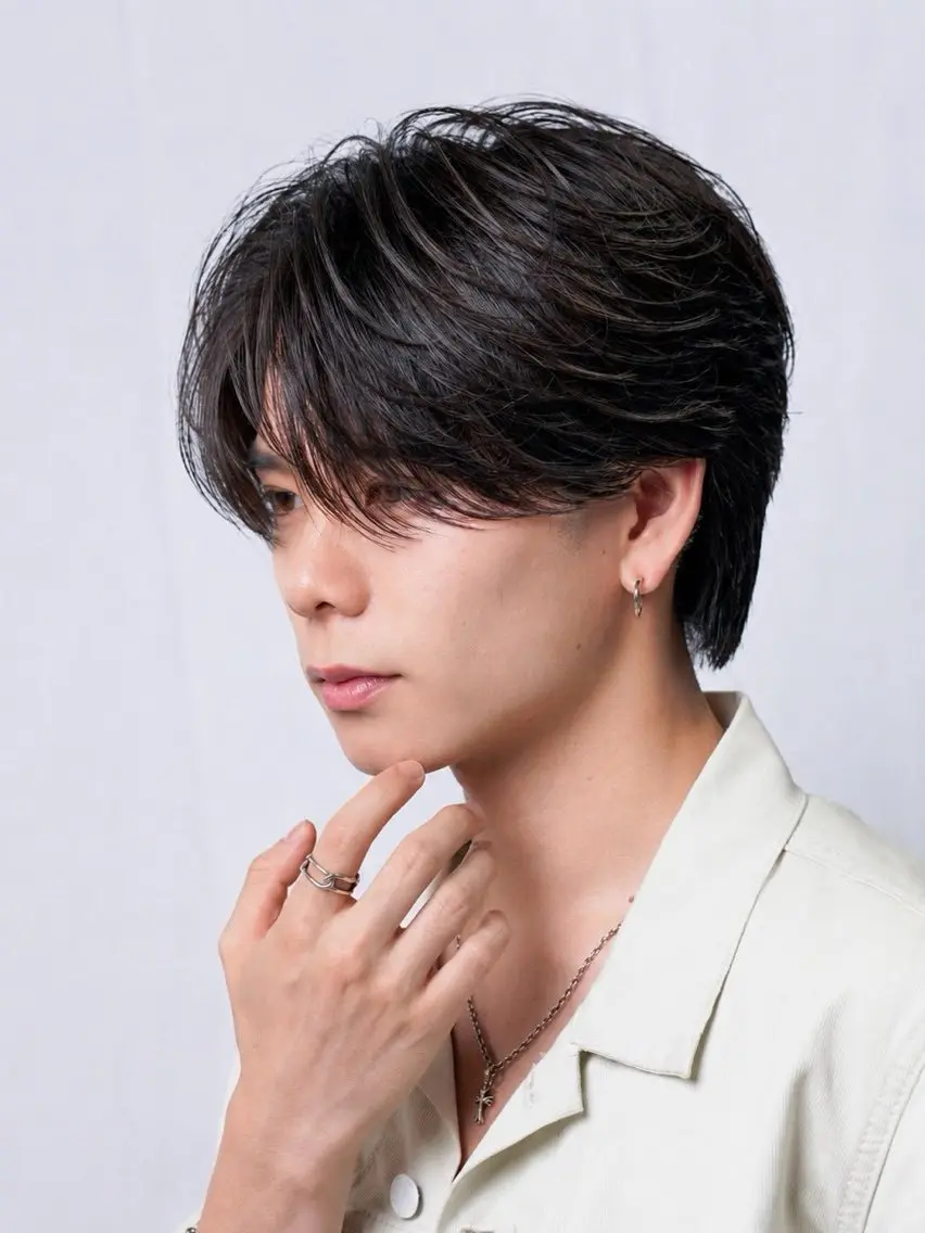 ミディアム カット パーマ トリートメント 角戸 嵐のヘアスタイル