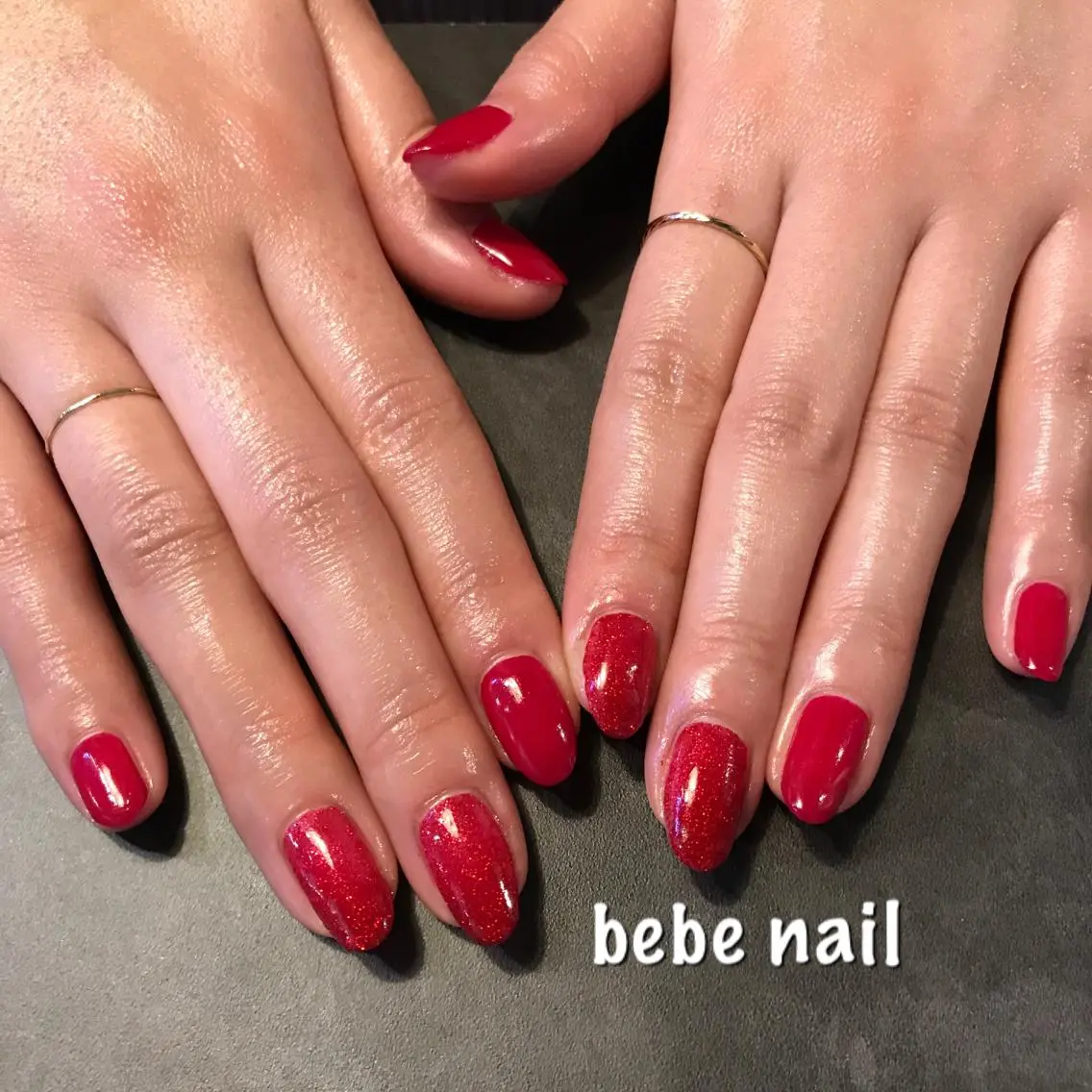 ネイル ジェルネイル パラジェル 赤色 ハンドネイル Ann nailのネイルデザイン