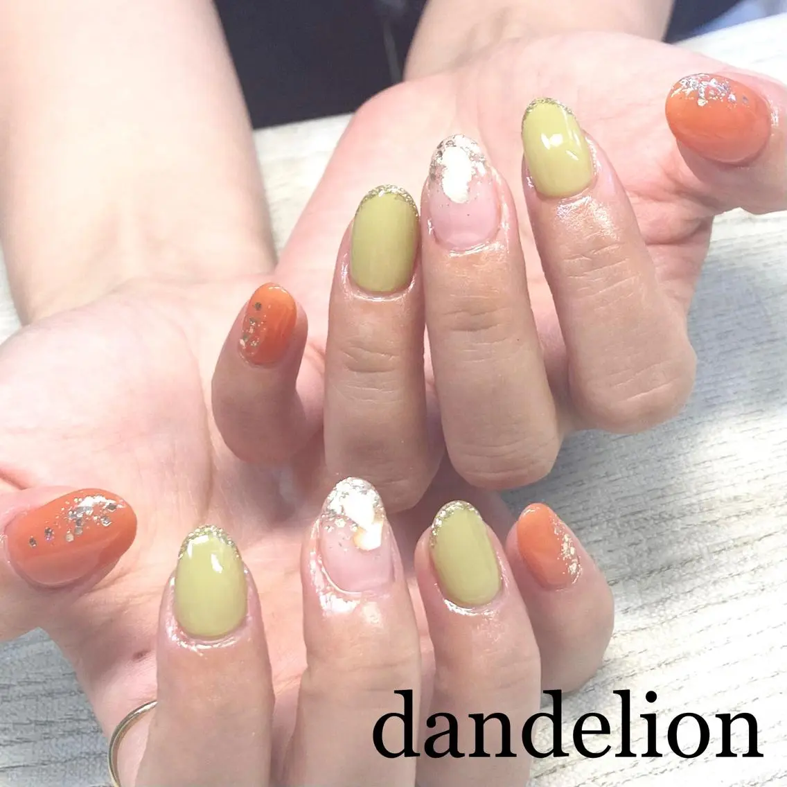 ネイル ハンドネイル ハンドケア dandelion ダンデライオンのネイルデザイン