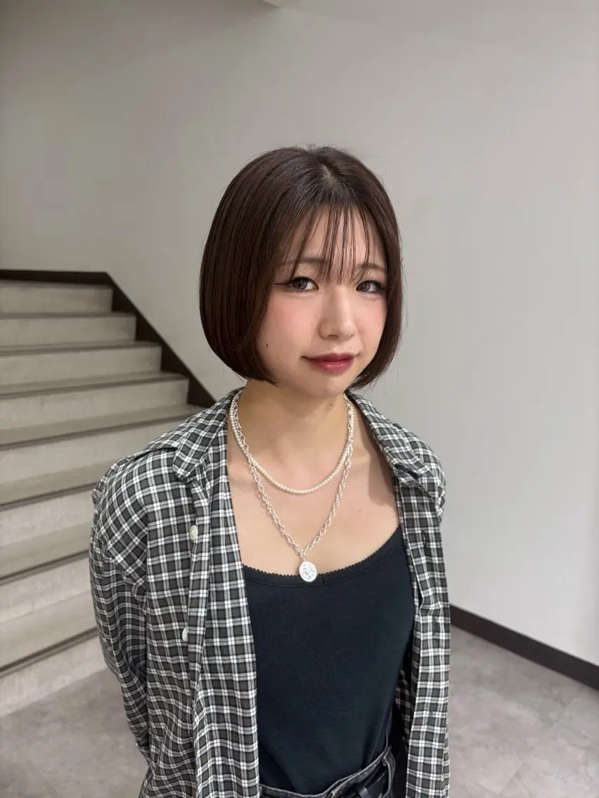 ショート アッシュ ボブ カット ヘアカラー トリートメント 🌷【暖色艶カラー】 shiori🌷のヘアスタイル