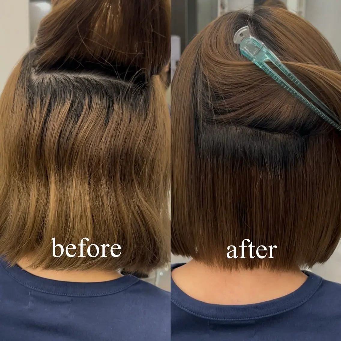 ミディアム パーマ ミディアムパーマ 縮毛矯正 酸性ストレート ストレートパーマ 縮毛矯正 艶カラー/地毛風 ストレート mikaのヘアスタイル