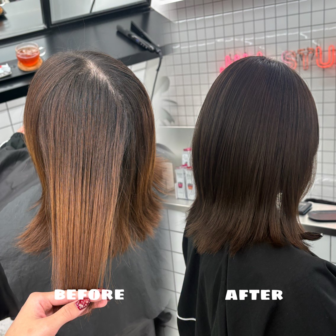 ミディアム カラー ブラウンカラー オリーブブラウン カット ヘアカラー トリートメント 🌟ゆりあ🌟 JILLSTUDIOのヘアスタイル