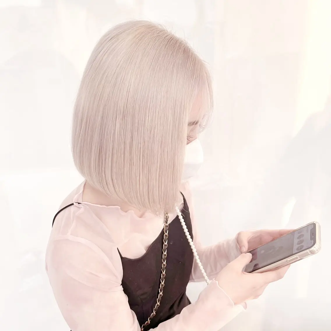 ショート ヘアカラー 推し活/韓国/ブリー チカラーminamiのヘアスタイル