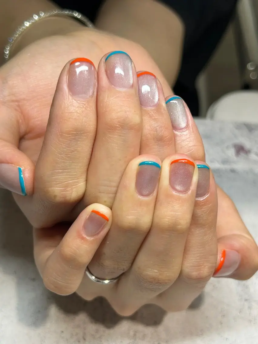 ネイル フレンチネイル ジュニア あやめのネイルデザイン