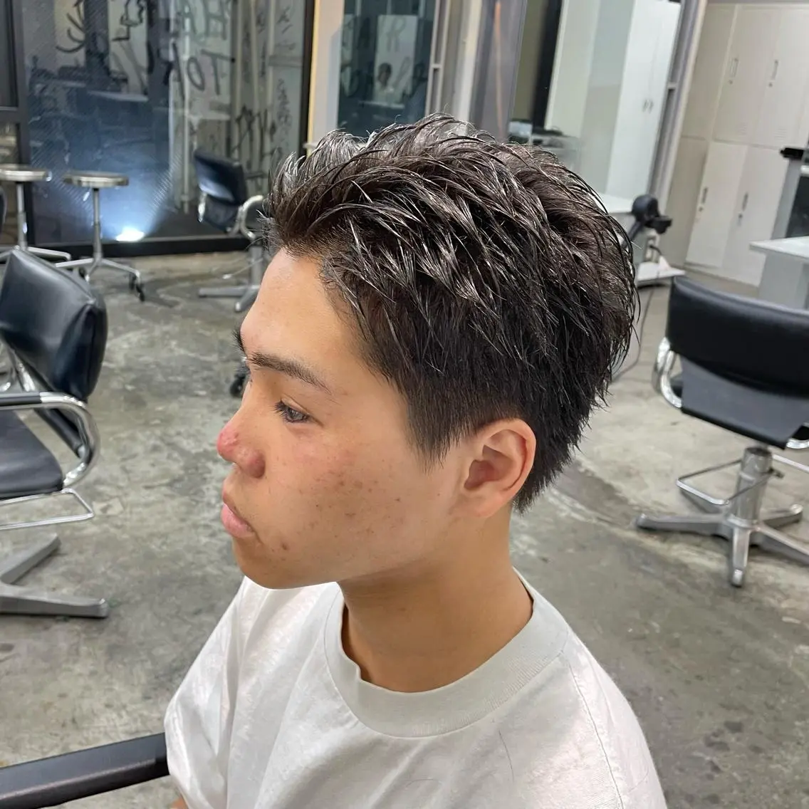 ショート パーマ メンズ スパイキーショート ショートヘア カット パーマ メンズ特化美容師/ 藤戸 椋のヘアスタイル