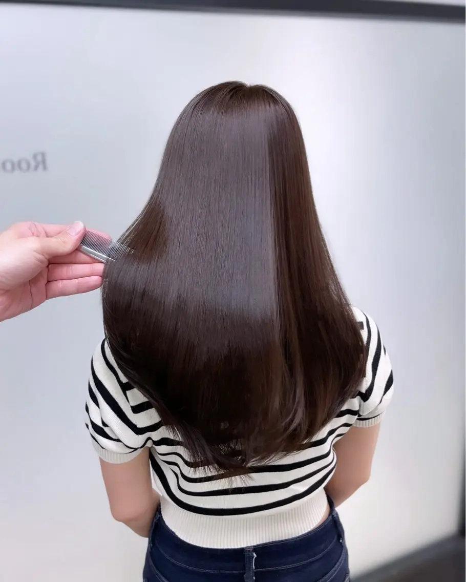 ロング 髪質改善 トリートメント カット ヘアカラー トリートメント 韓国レイヤーカット 髪質改善▫️水野有真のヘアスタイル