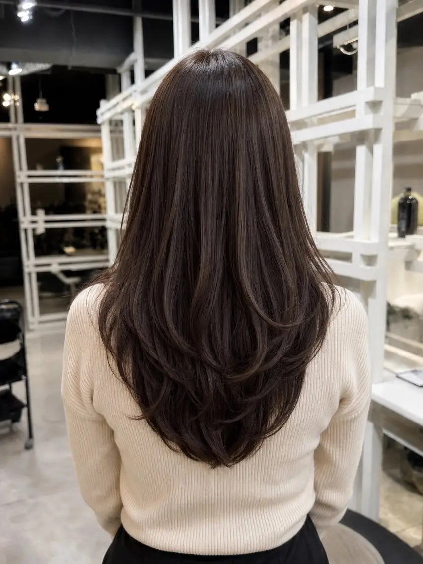 ロング カット ヘアカラー 恵比寿結べるレイヤー 地毛風カラー大場のヘアスタイル