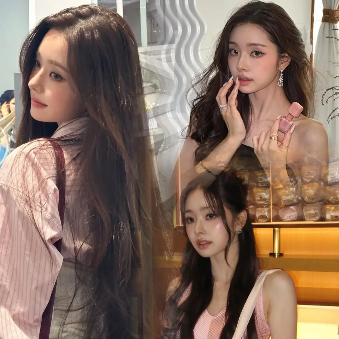 ロング カラー ヘアカラー トリートメント 韓国×ワンホン 艶カラー/ハヅキ🎀のヘアスタイル