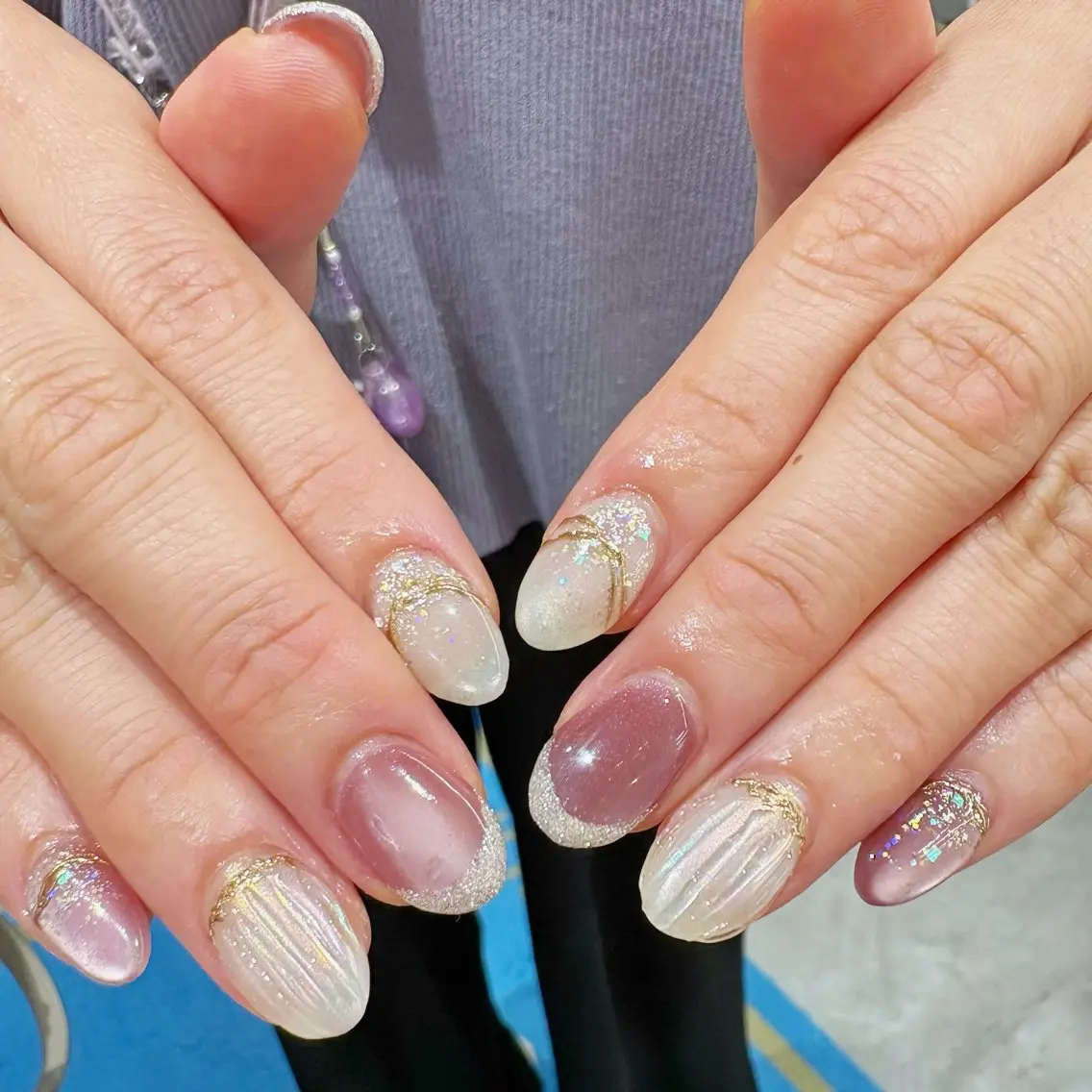 ネイル ミラーネイル 持ち込み Ayu ‪ꕤ︎︎｡°⋆のネイルデザイン