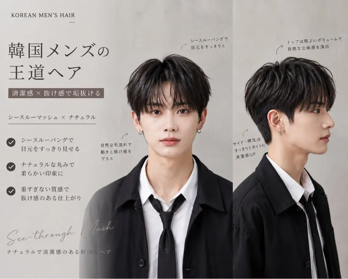 メンズ カット rina韓国レイヤー ハッシュカットのヘアスタイル