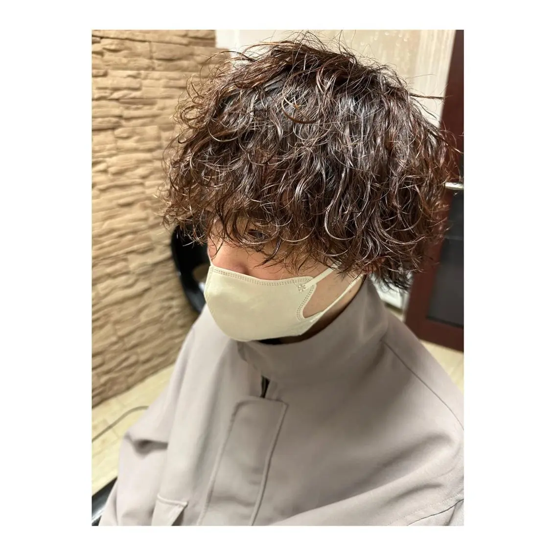 【チリチリ、クリクリにならない!】🌀波巻きパーマ+メンズカット🌀ツイスパ、スパイラルok! ケアトリートメント付⭕️の写真