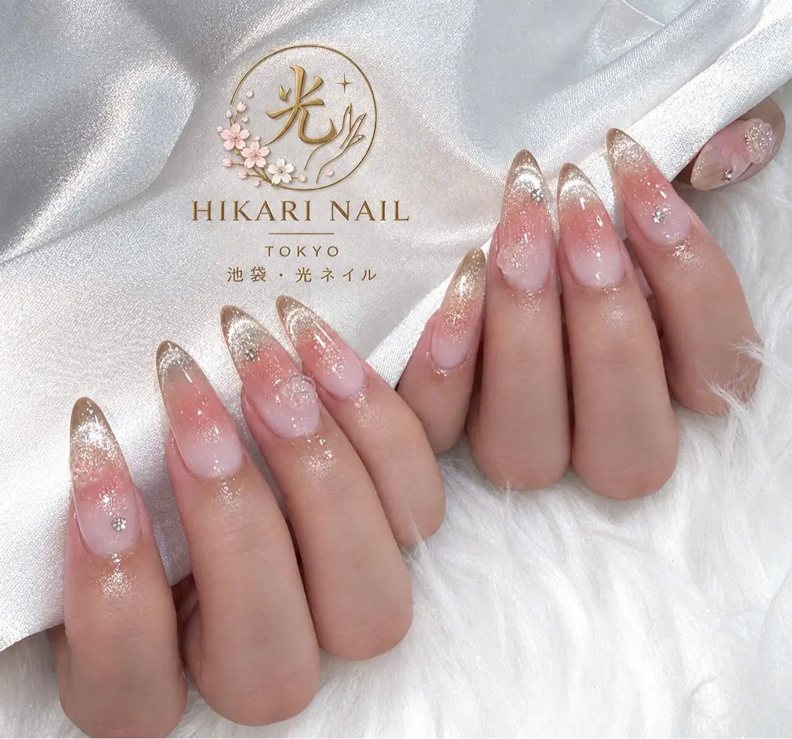 ネイル チークネイル 長さ出し フレンチネイル ガーリー ハロウィン ハンドネイル HikariNail Ikebukuroのネイルデザイン