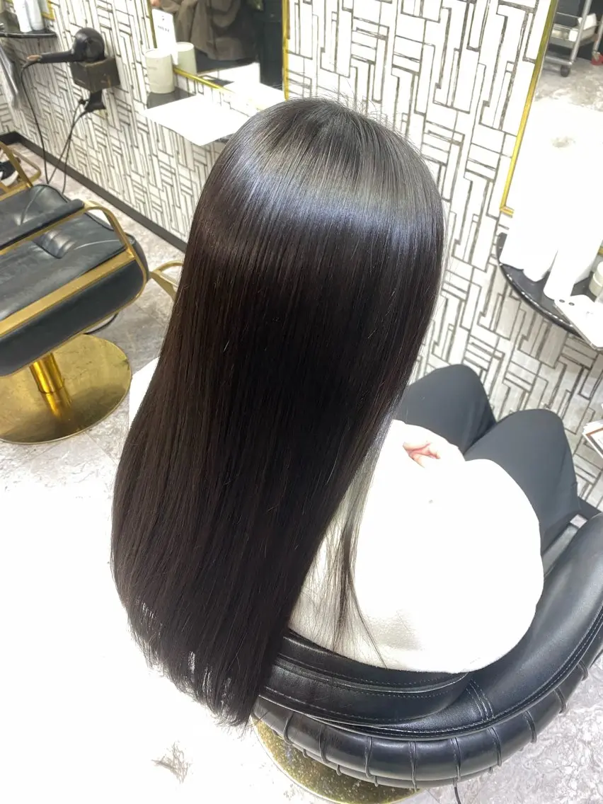 ロング カット 縮毛矯正 池田 亮雅のヘアスタイル