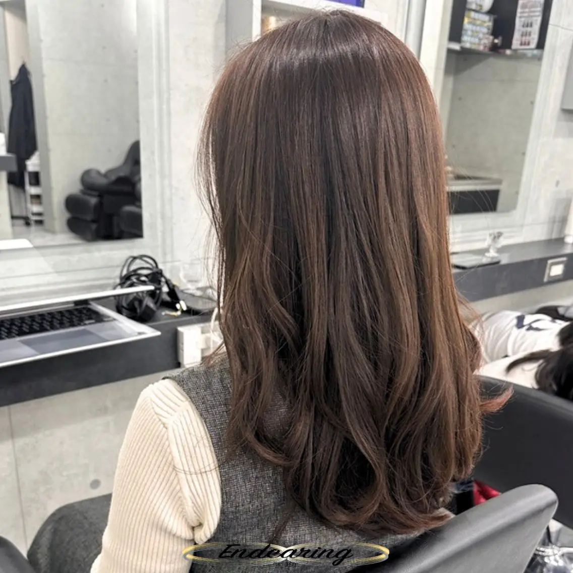 カラー 透明感カラー グレージュ オレンジ カット ヘアカラー Endearing 銀座/レイヤーカットのヘアスタイル