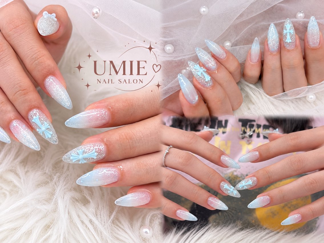 ネイル フットネイル フレンチネイル ジェルネイル ガラスフレンチ マグネットネイル ハンドネイル UMIE NAIL SALONのネイルデザイン