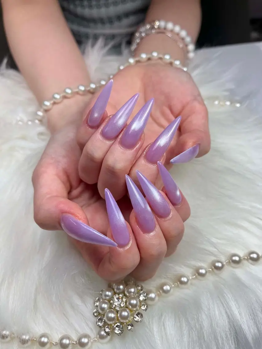 ネイル オーロラネイル チークネイル 桜ネイル クリアネイル ドット ハンドネイル Rin Nail 新大久保店のネイルデザイン