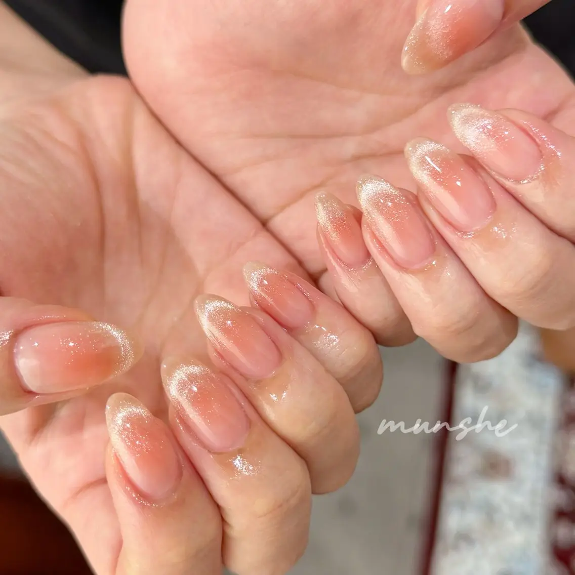 【hand】チーク✖️マグネットフレンチネイル10本💕の写真