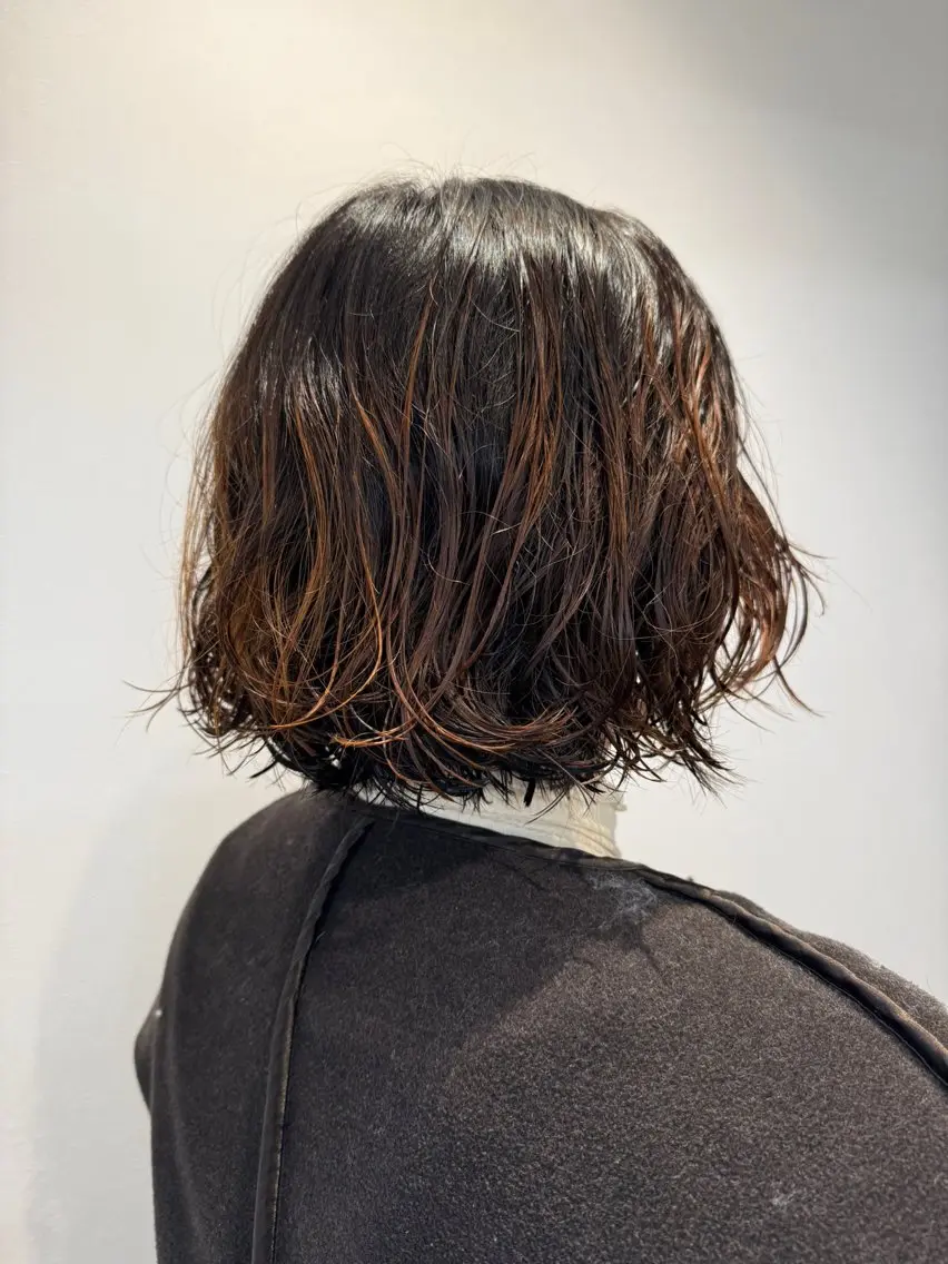 ミディアム ミディアムパーマ カット パーマ トリートメント miwa/ボブパーマ /モードボブのヘアスタイル
