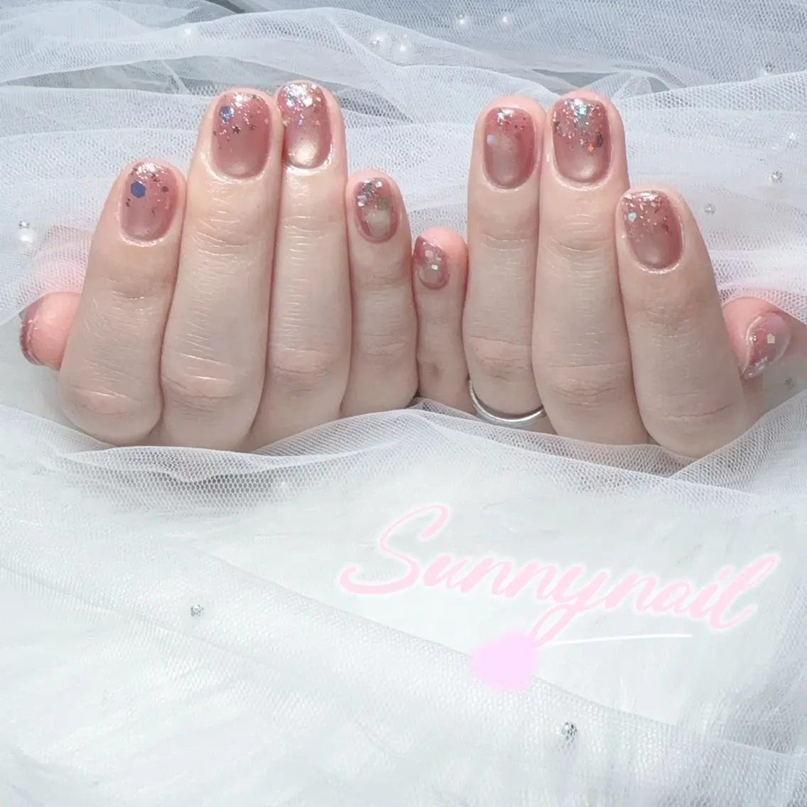 ネイル フットネイル ジェルネイル ホログラムネイル ラメ(グリッター) マグネットネイル ハンドネイル ハンドケア sunnynail 小桃のネイルデザイン