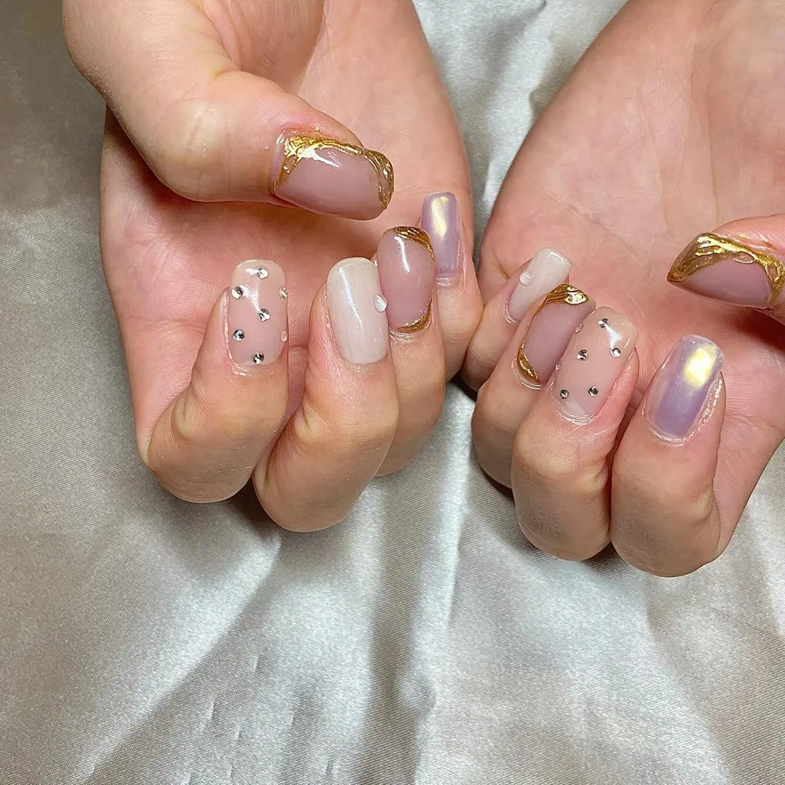 ミディアム カラー パーマ ヘアアレンジ メンズ キッズ ネイル マツエク・マツパ el. by Aoのネイルデザイン