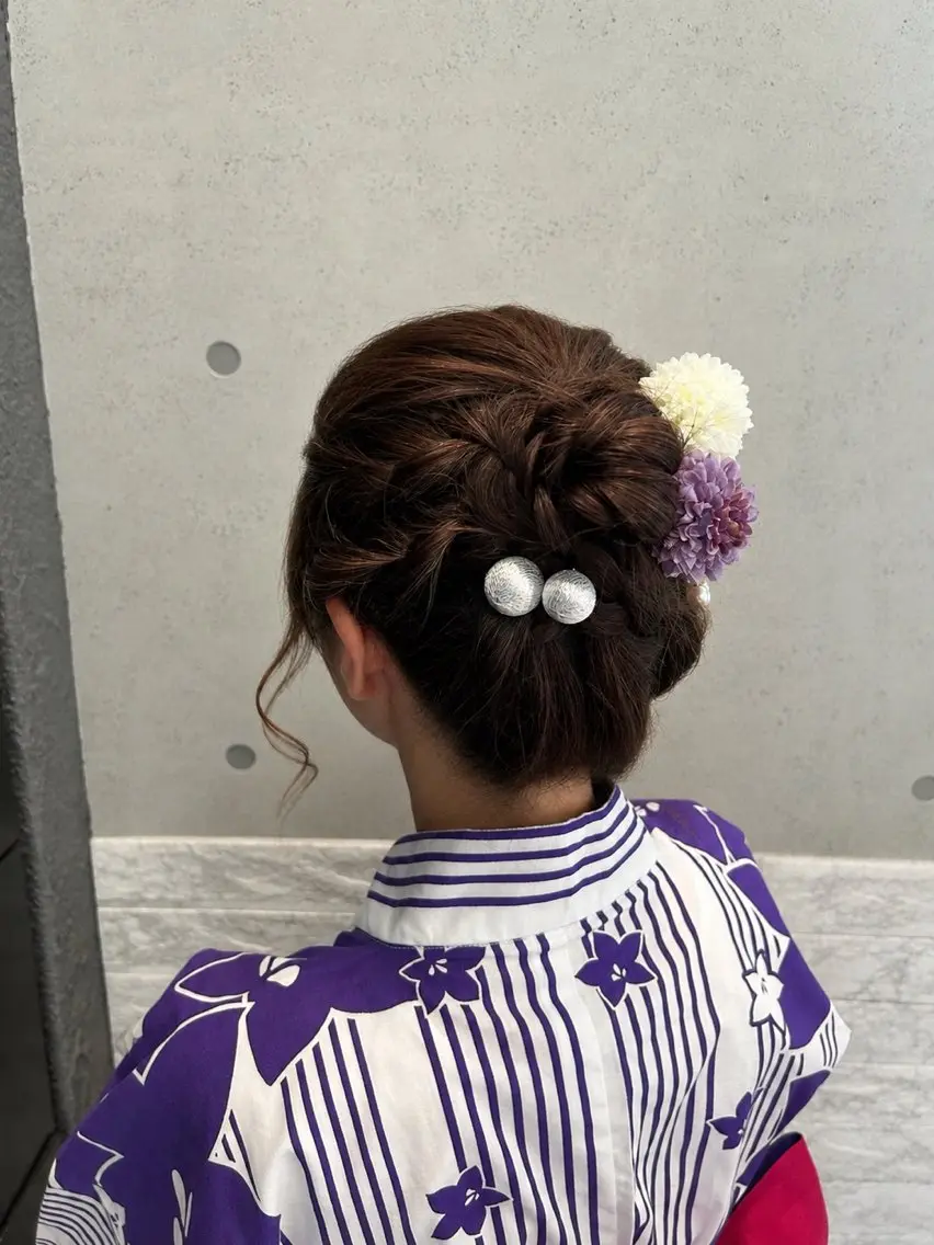 🎐浴衣着付け(持ち込み)👘 +ヘアセット 🩵の写真