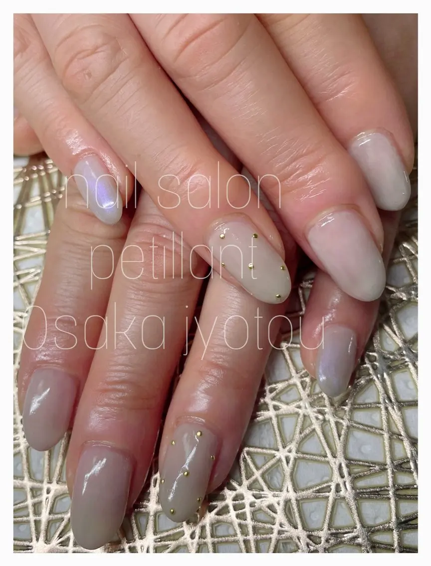 ネイル オーロラネイル ピンク 春ネイル nail salon petillantのネイルデザイン