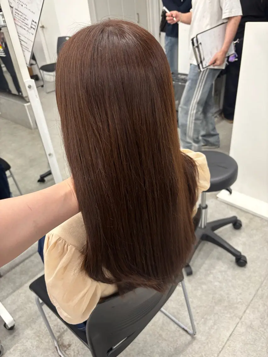 ロング ヘアカラー トリートメント 縮毛矯正/ブリーチな しラベンダー/心優のヘアスタイル