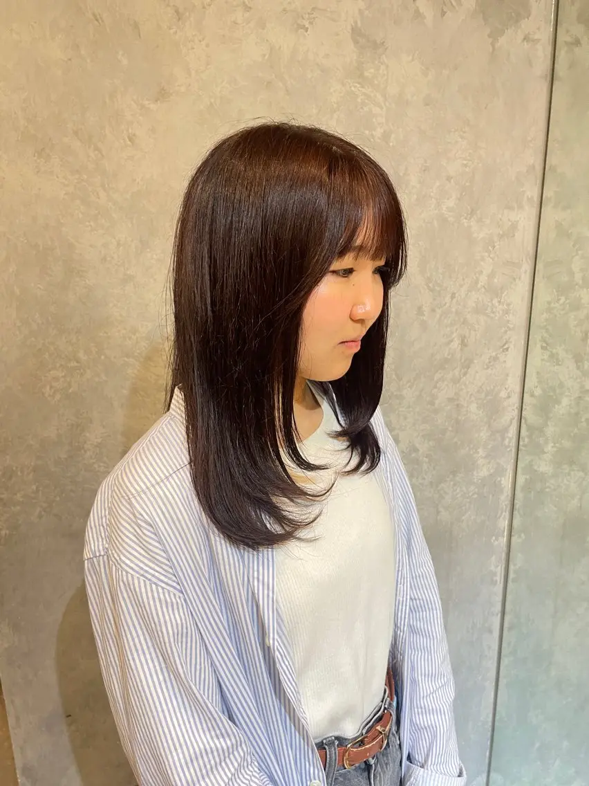 シングルカラー＋顔周りカットの写真