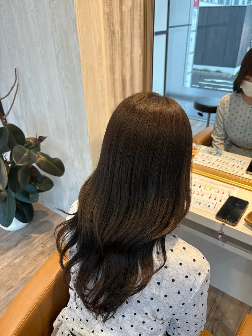 ロング カラー 透明感カラー グレージュ シアーグレージュ トリートメント カット ヘアカラー ブリーチなしWカラー レイヤー/Rickyのヘアスタイル