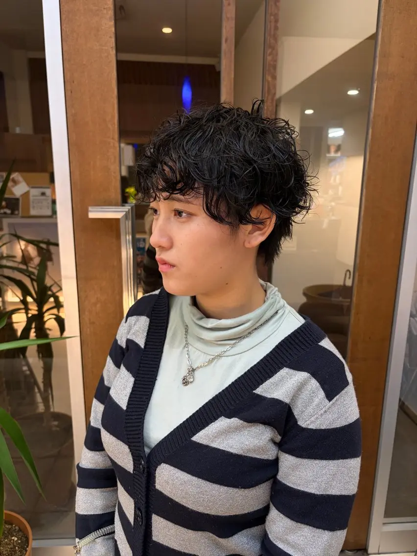 ショート パーマ カット／ブリーチ🐏 モデル募集中 ナナホのヘアスタイル