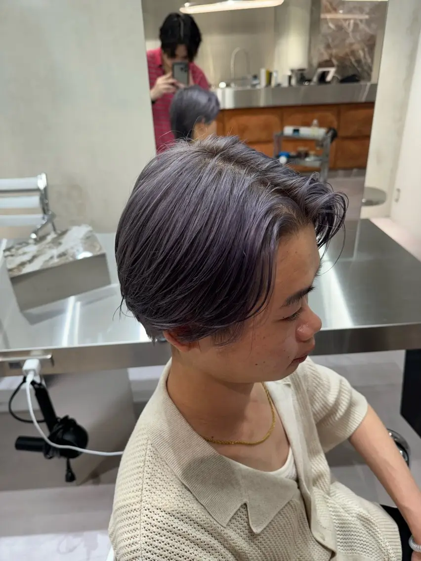 カラー パーマ メンズ シルバー ブリーチ/パーマ特化 片平和寿のヘアスタイル