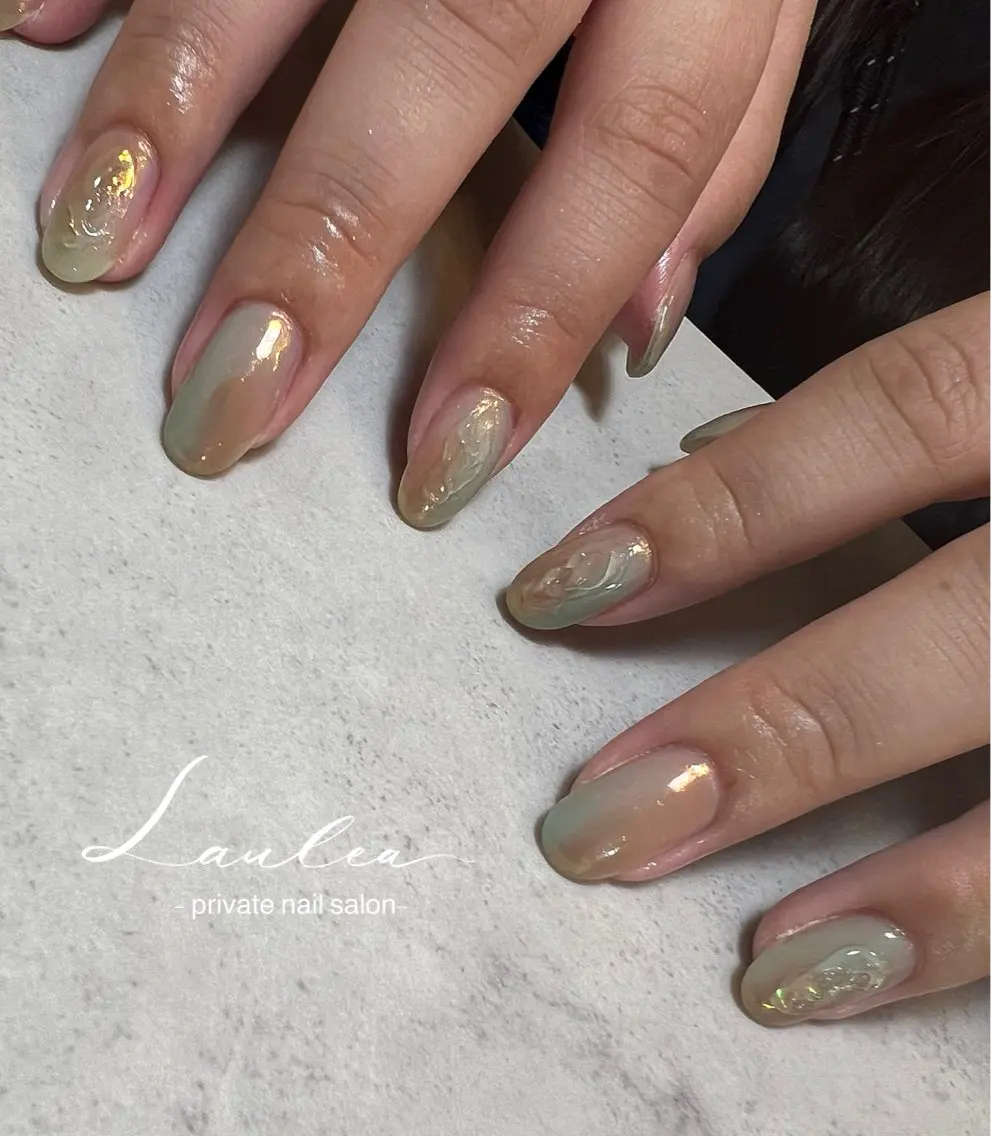 ネイル フットネイル ジェルネイル 韓国ネイル ワンホンネイル ハンドネイル nail salon Lauleaのネイルデザイン