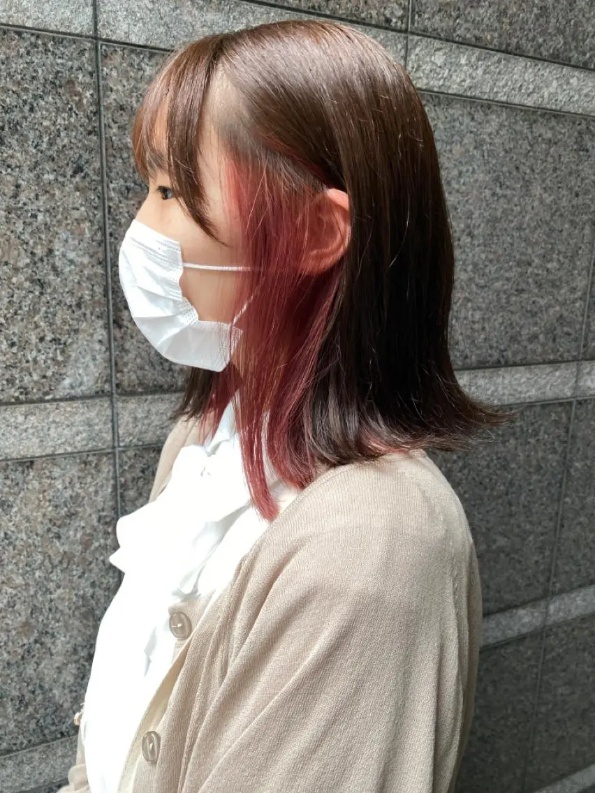 🌟インナーカラー(ブリーチ) + カラー　⚠️インナー部分のみのカラーも可の写真