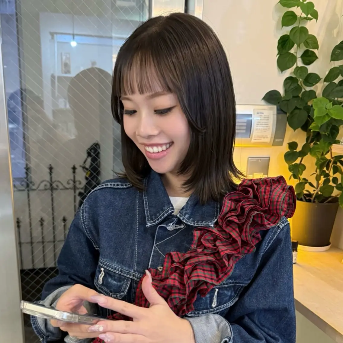 ミディアム カラー カット ヘアカラー トリートメント Yurika🕯️ 透明感カラー/ボブのヘアスタイル