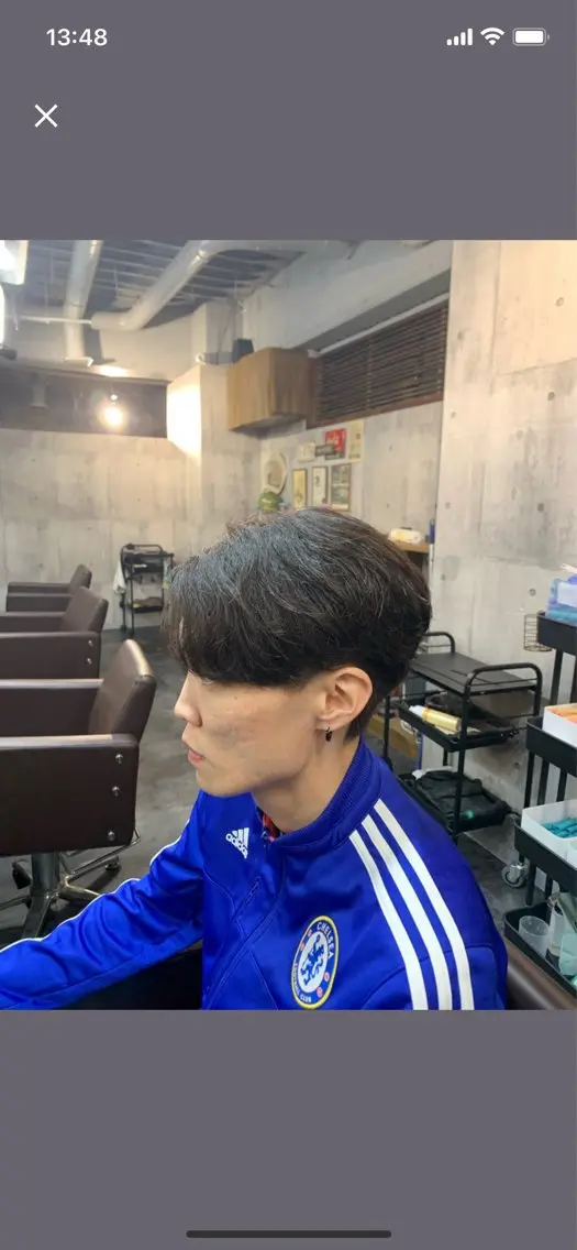 ミディアム パーマ メンズ ビジネス センターパート メンズ就活ヘア 【メンズ特化】　倉山 和樹のヘアスタイル