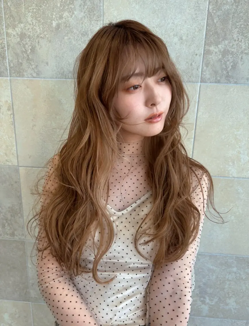 ロング レイヤーカット 似合わせカット カット ヘアカラー 💐レイヤー/透明感 カラー💐智口彩香のヘアスタイル