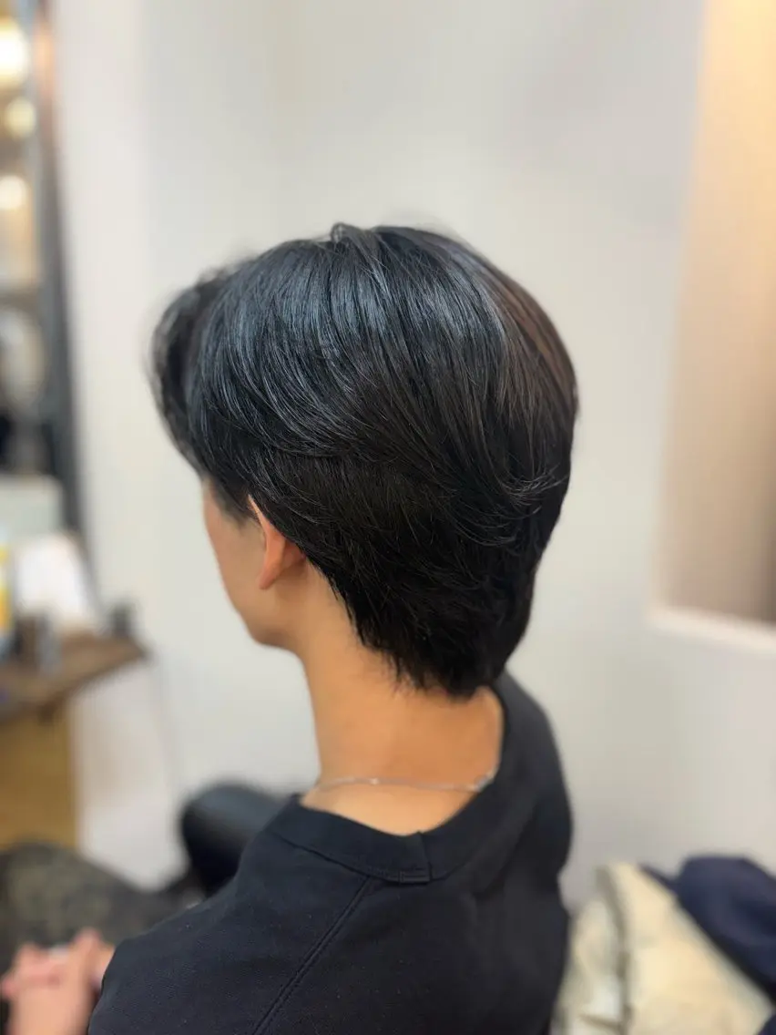 ショート パーマ メンズ カット パーマ メンズカットモデル 募集🚹✨荒井雛子のヘアスタイル