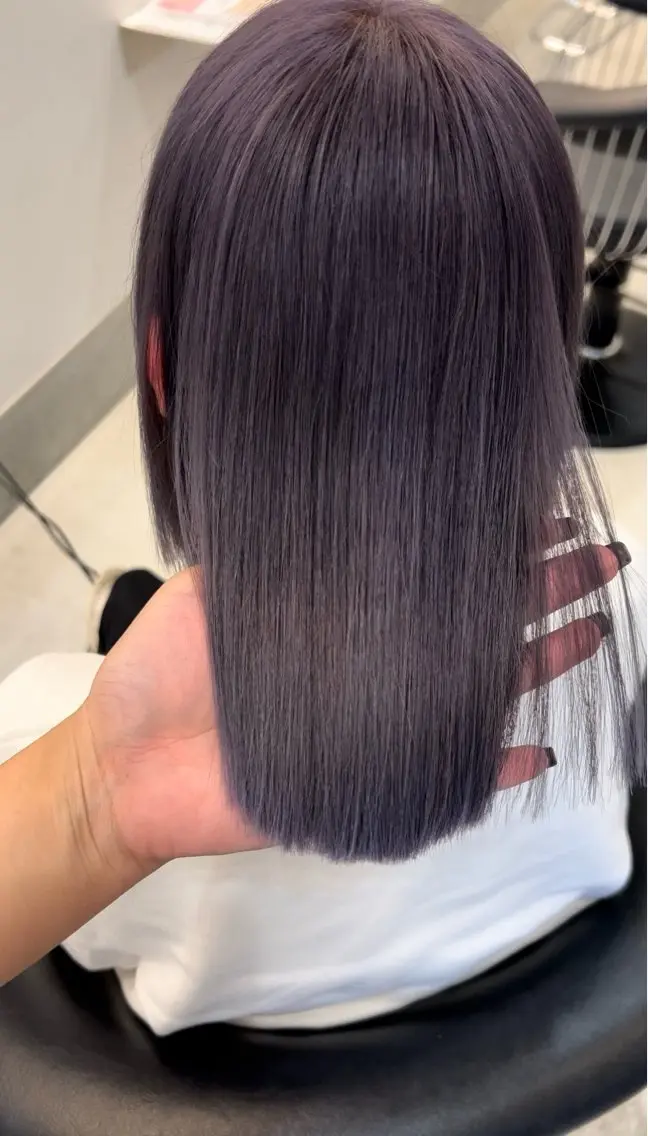 ミディアム カラー グレージュ ラベンダーカラー ラベンダーグレージュ ラベンダーグレー カット ヘアカラー coeur/ ひなたのヘアスタイル