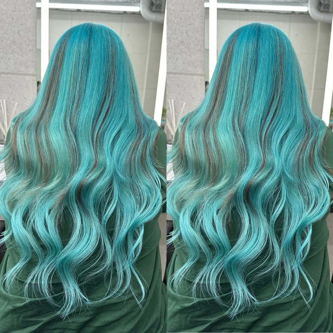 ロング カラー ミント ヘアカラー トリートメント PSY【サイ】池袋 KYOKAのヘアスタイル