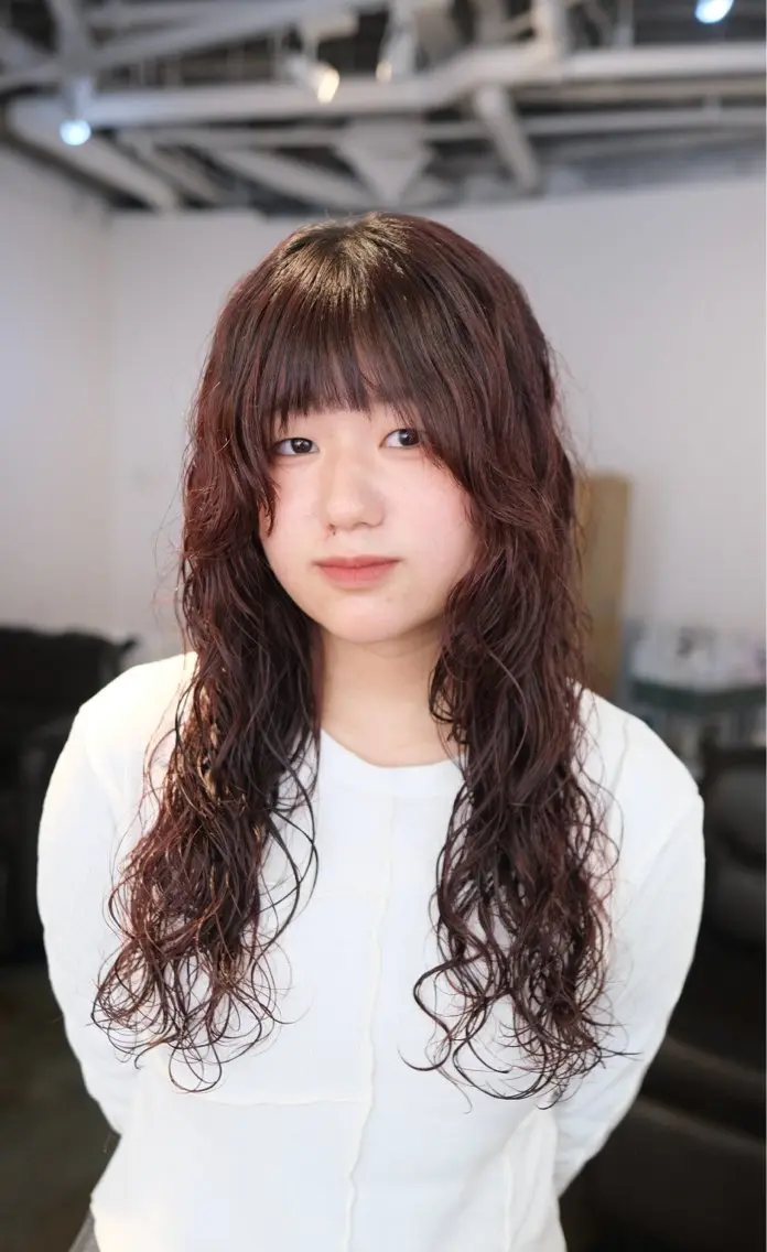 ロング カット パーマ BELO OSAKA カエデのヘアスタイル